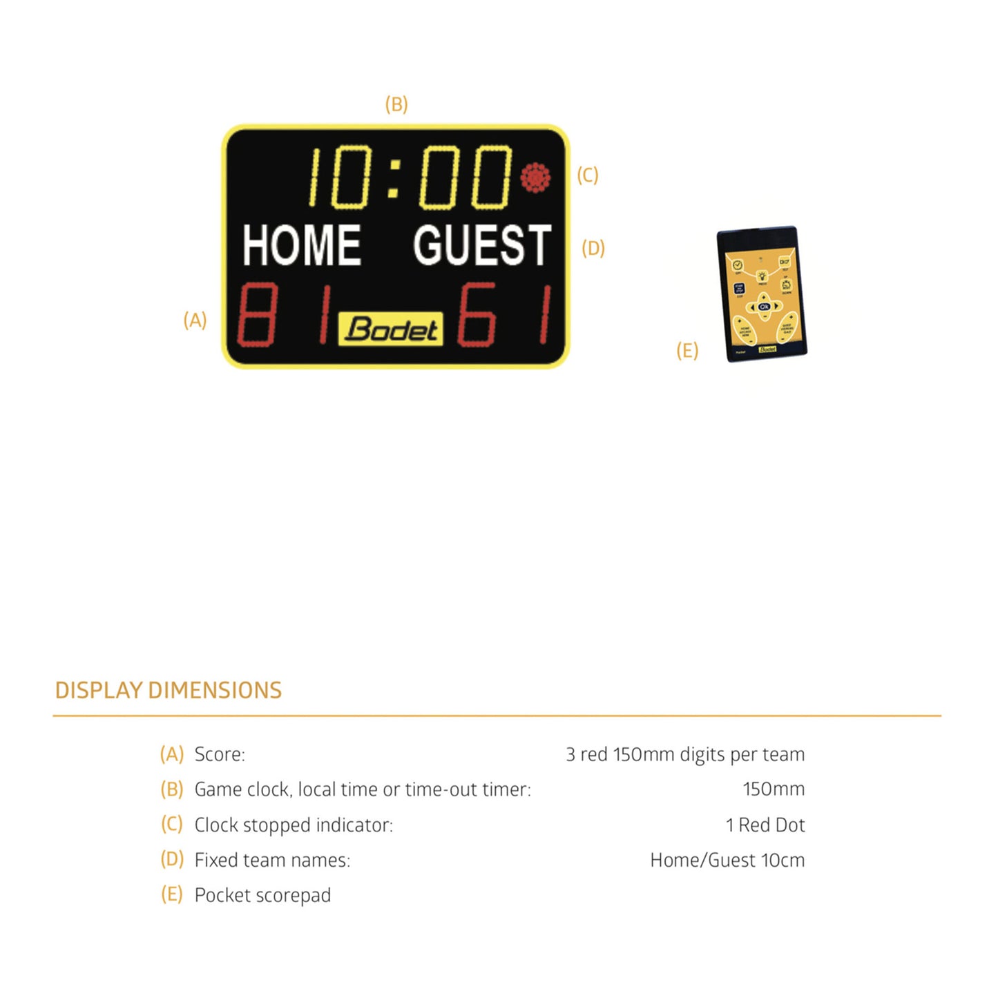 Indoor Scoreboard-Bodet BT6015 Compak-Sportserve