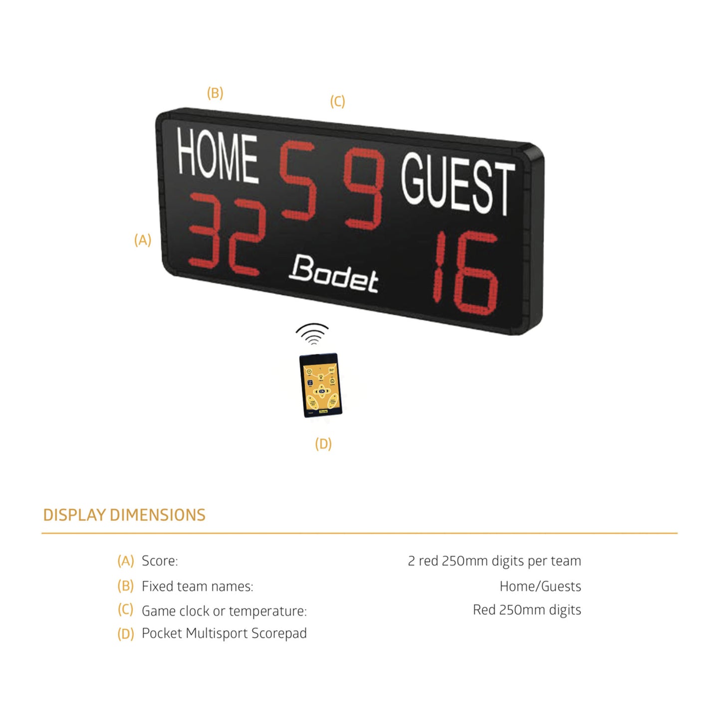 Outdoor Scoreboard-Bodet 2025 Club-Sportserve