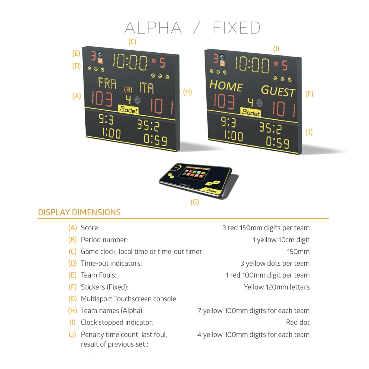 Indoor Backboards-Bodet 8T215 Alpha & 8T215-Sportserve