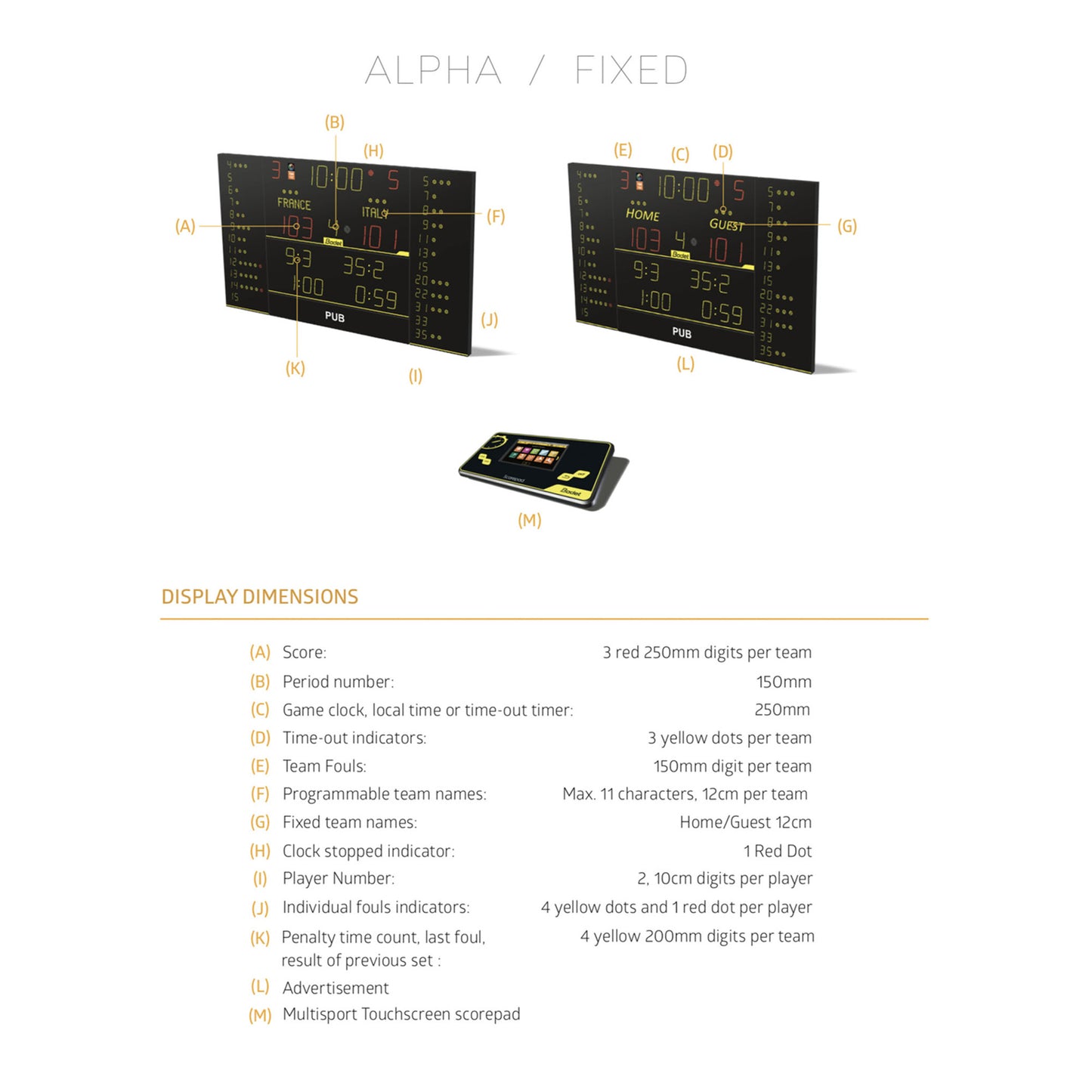 Indoor-Bodet 8T225-F10 Alpha & 8T225-F10-Multisport-Scoreboard_Bodet-Sportserve