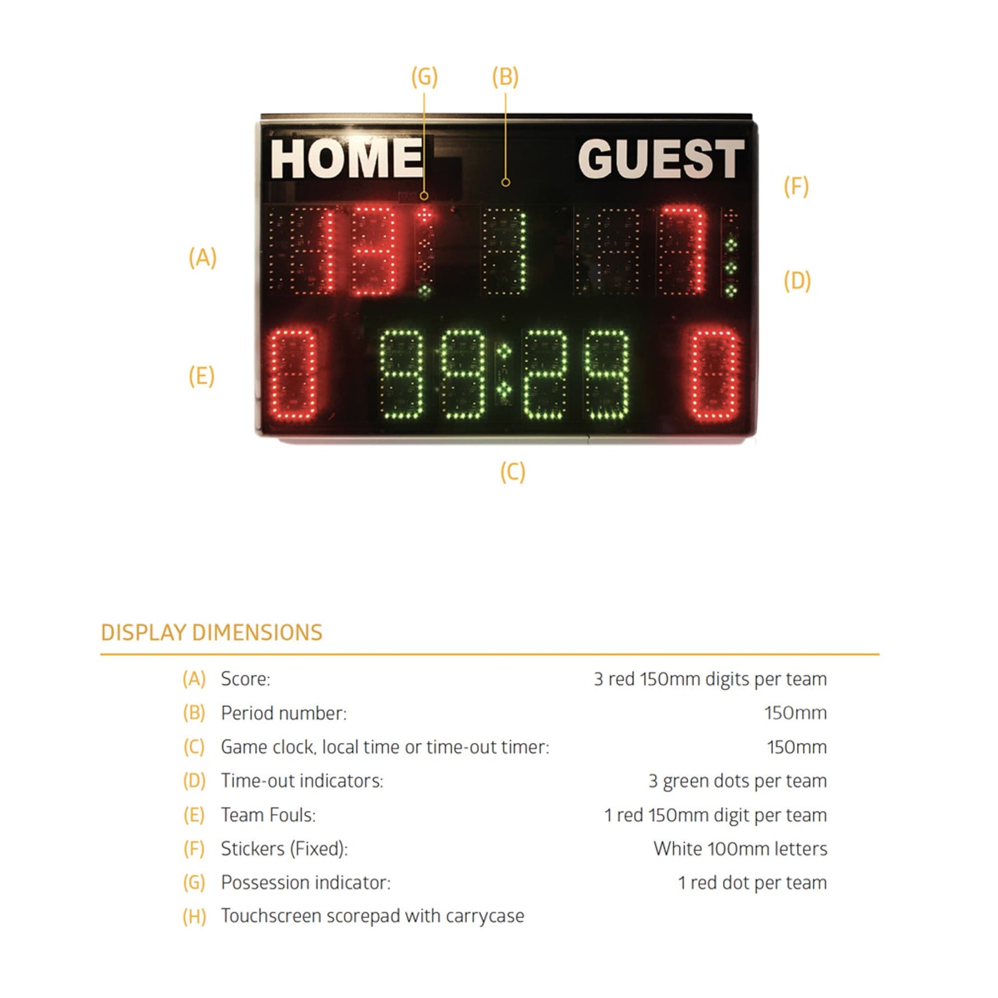 Indoor Scoreboard-Favero FC50H15-Sportserve