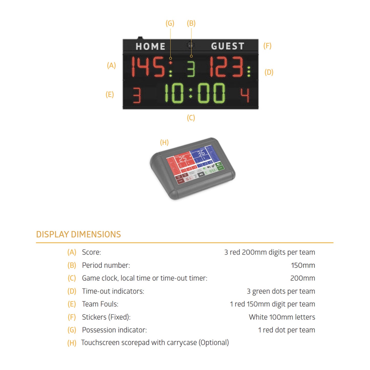 Indoor Scoreboard-Favero FC50H20-Sportserve