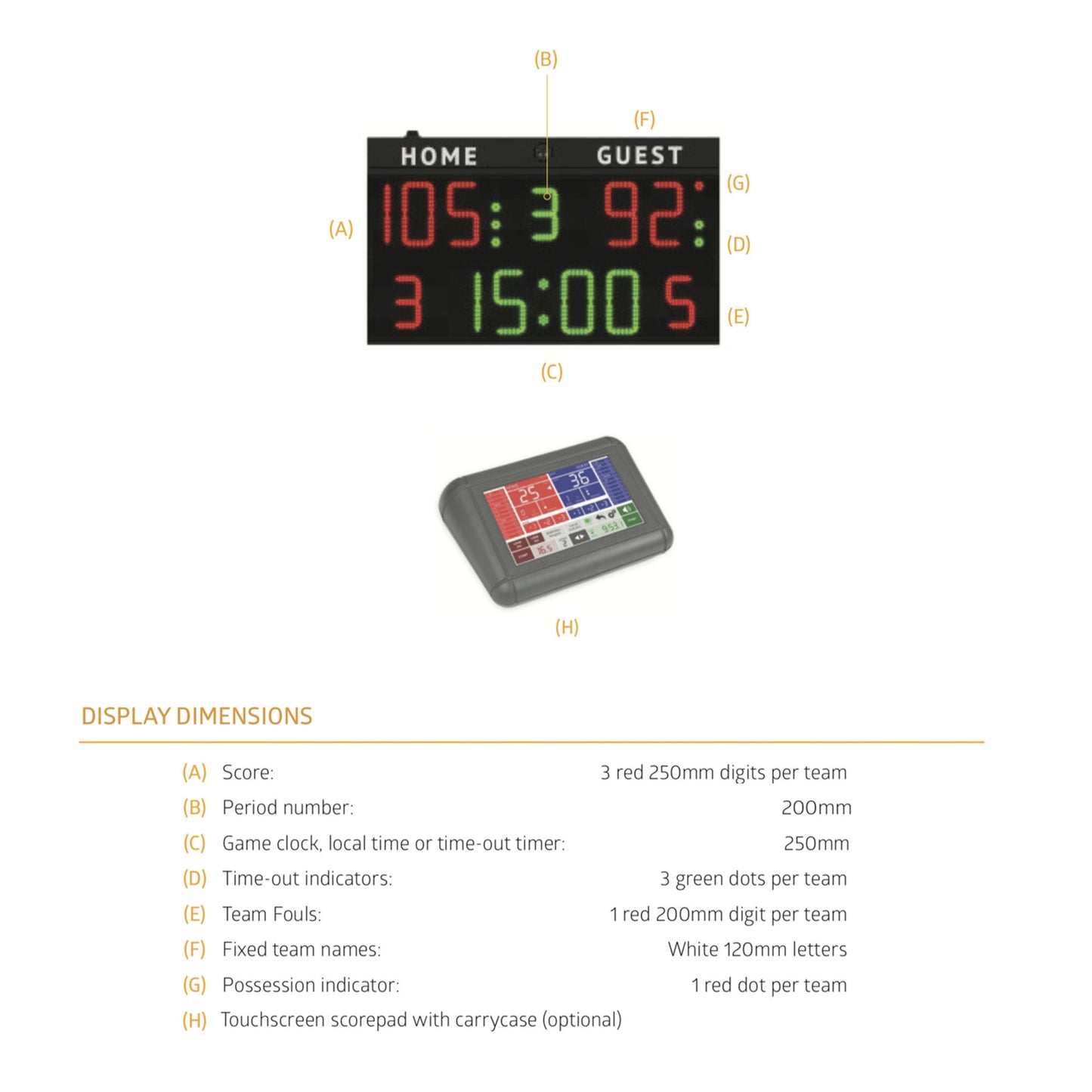 Indoor Scoreboard-Favero FC50H25-Sportserve