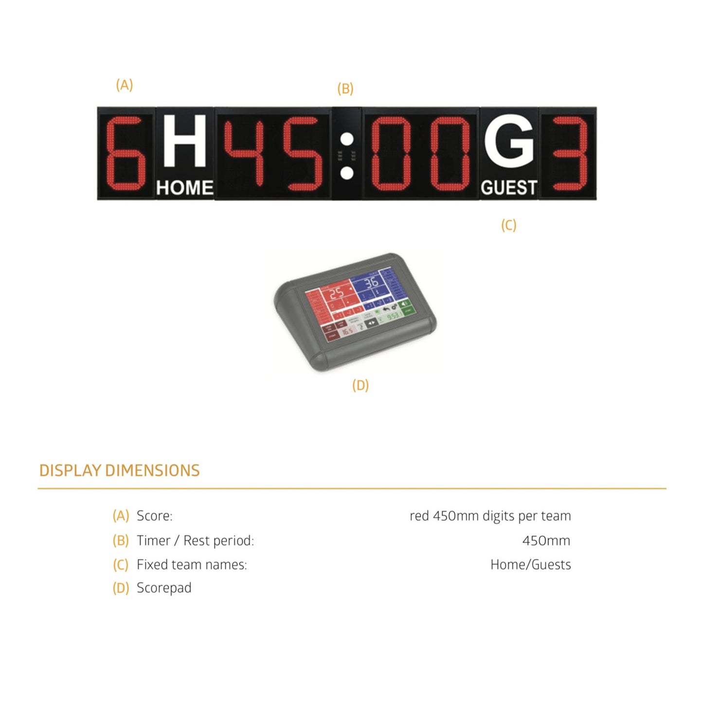 Outdoor Football Scoreboard-Favero FOS-16-Sportserve