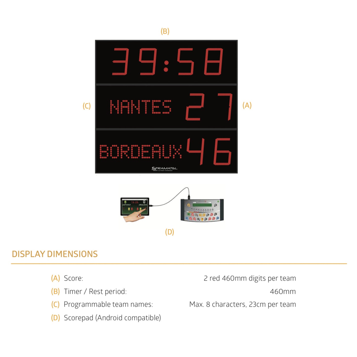 Outdoor scoreboard-Stramatel FRC Alpha 8C-Sportserve