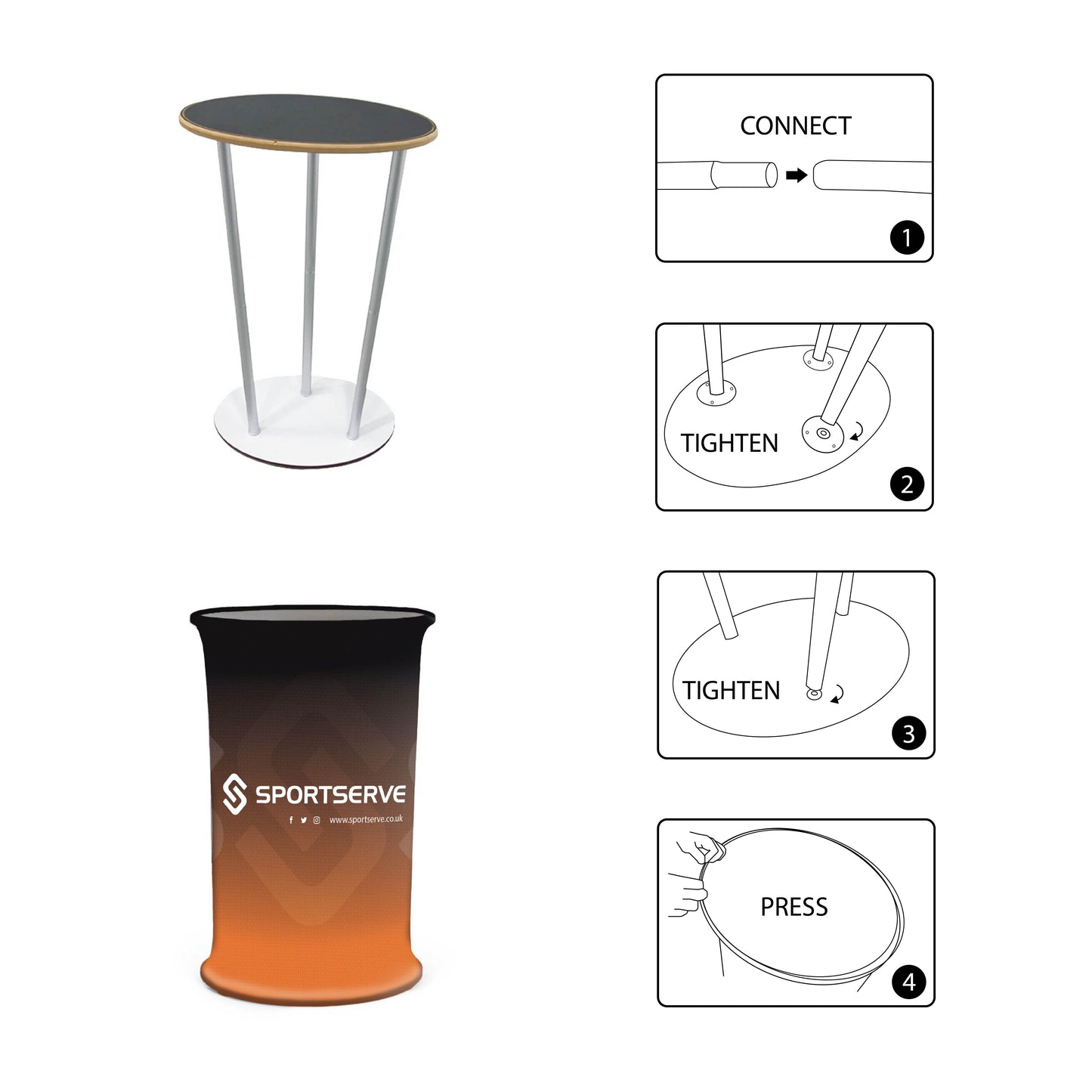 Oval Counter Tension Fabric Display