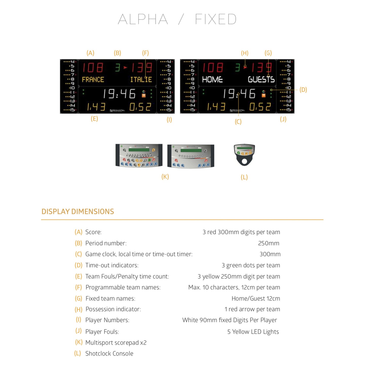 Indoor Scoreboard-Stramatel 452 MF 7120 & 7020-Sportserve