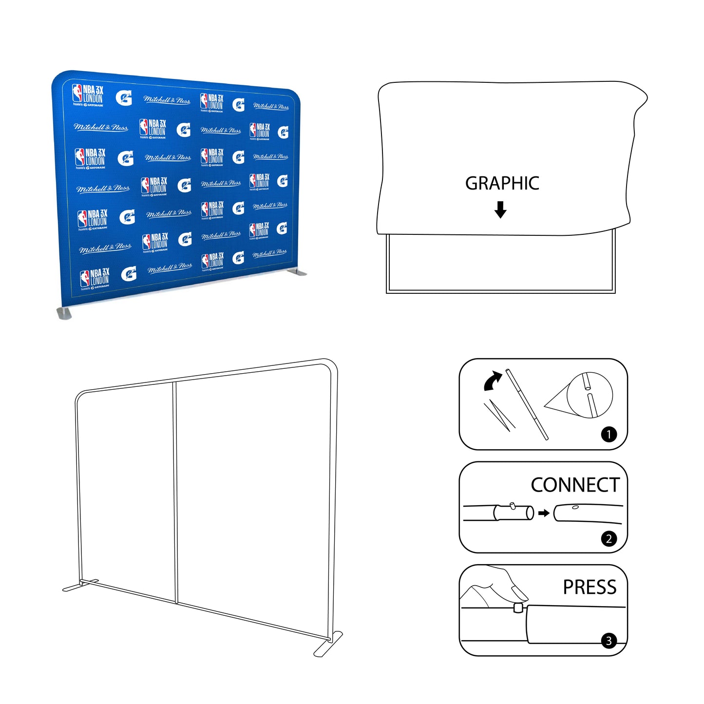 Printed Stretch Fabric Media Wall