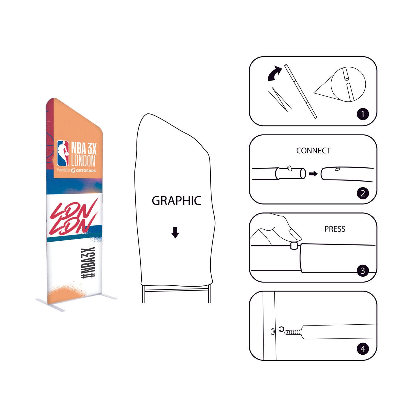 Angle Tension Fabric Display Stands