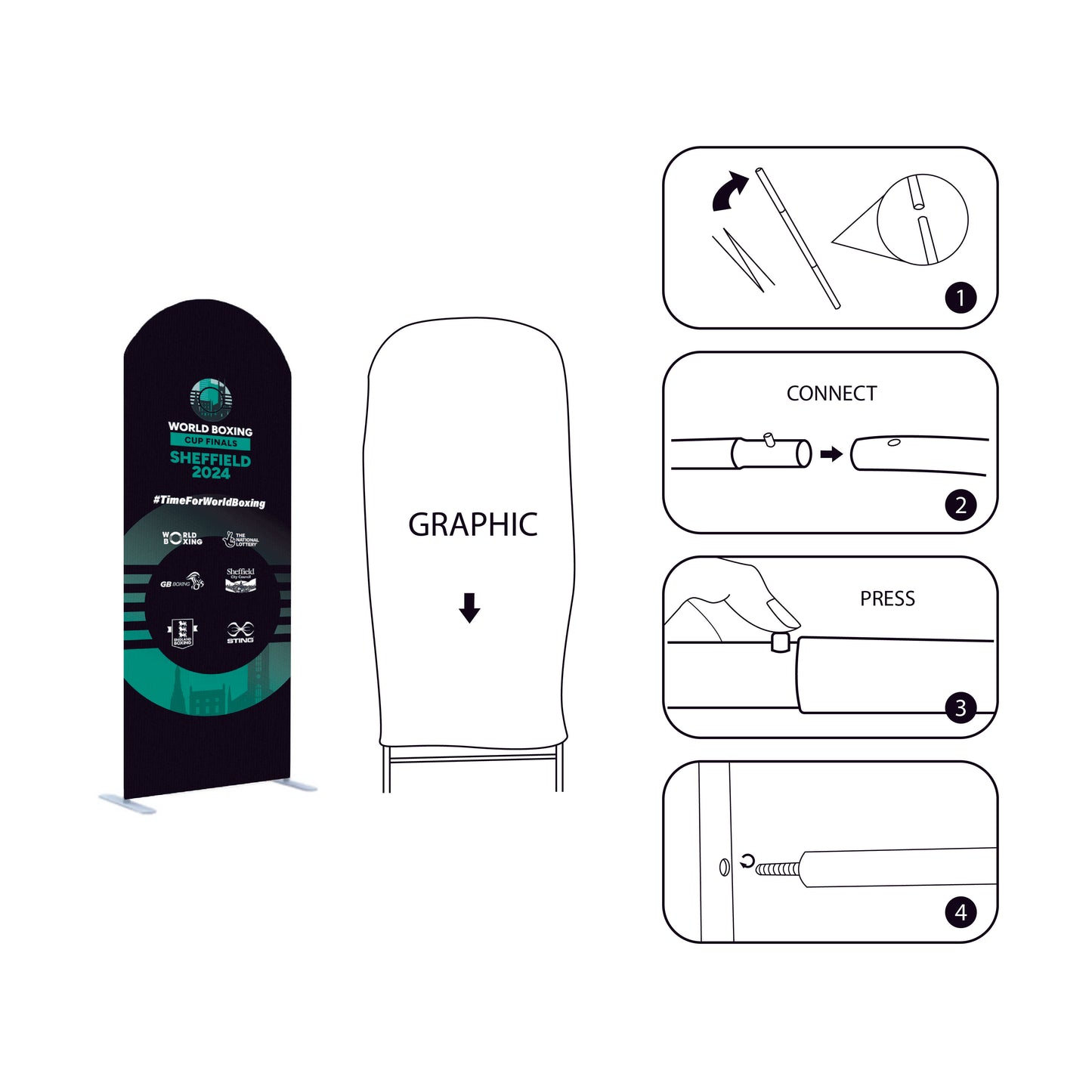 Rounded Tension Fabric Display Stands