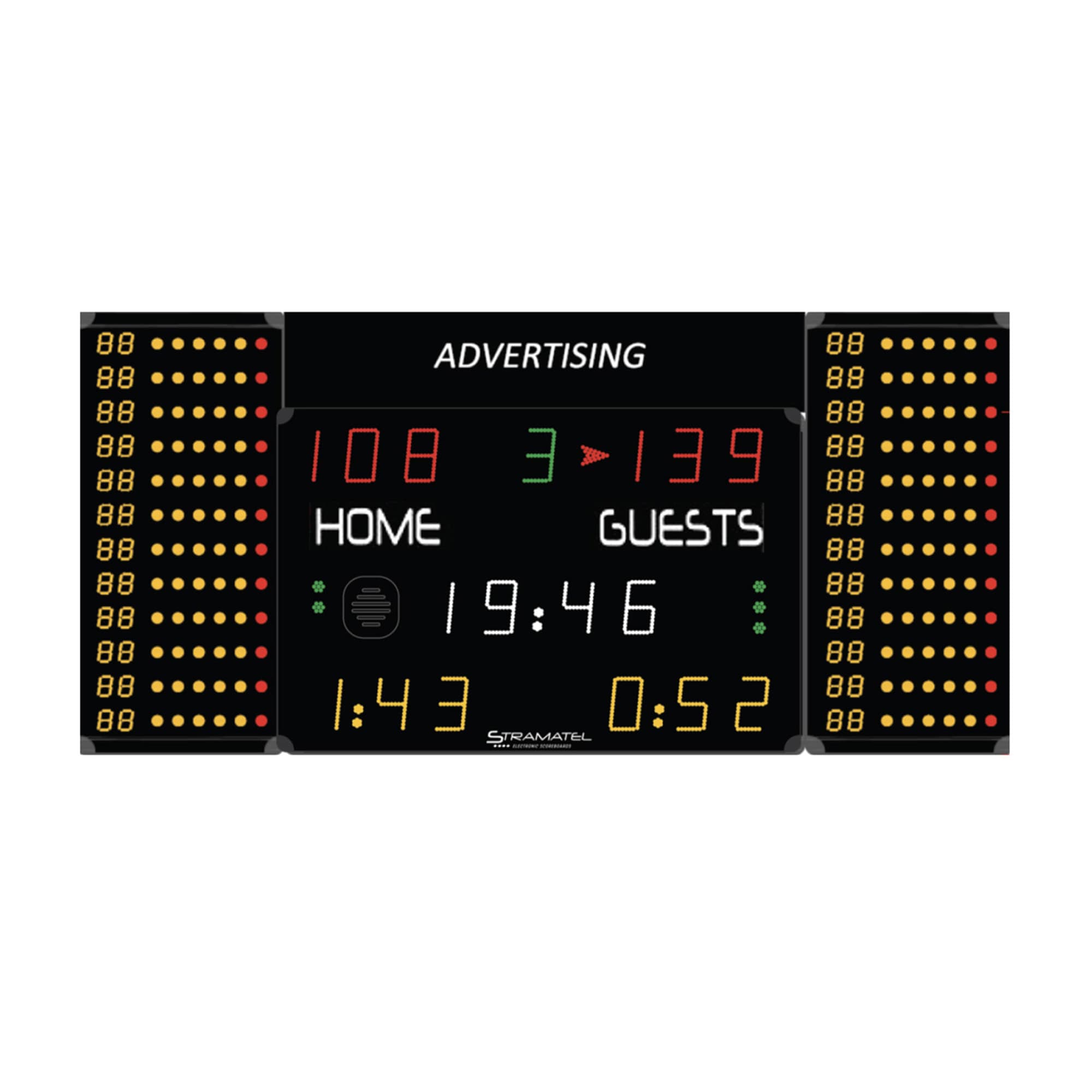 Intrams Scoreboard Indoor Scoreboard-Stramatel 452 MS 7120-2 & 7020-2-Sportserve